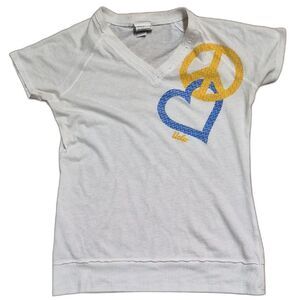 UCLA Bruins Shirt Womens Small Blue Gold Peace Heart Camp David Y2K Aesthetic